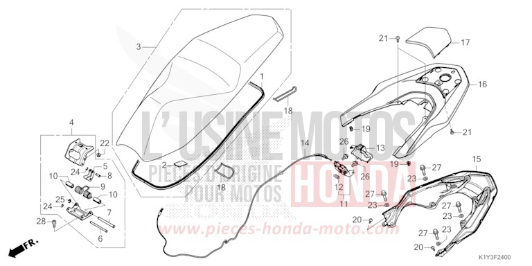 SEAT for PCX 125 MAT GALAXY BLACK METALLIC (NHA76) from 2023